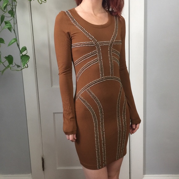 Torn by Ronny Kobo Dresses & Skirts - Torn by Ronny Contour Studded Bodycon Dress